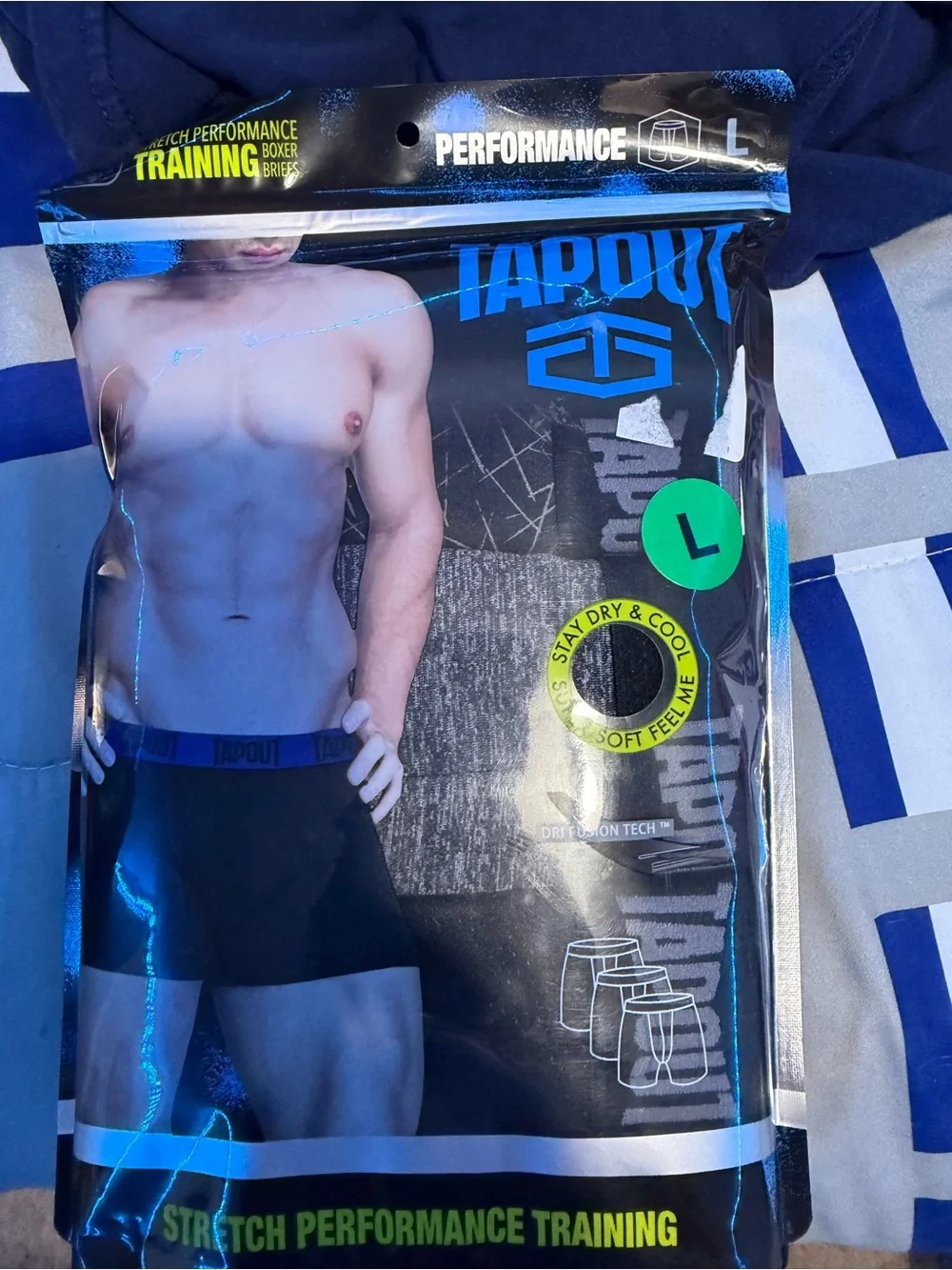 Tapout Black Boxer Briefs with Blue Waistband